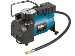 Автомобильный компрессор Bort BLK-255 насос для подкачки накачки шин с манометром от прикуривателя