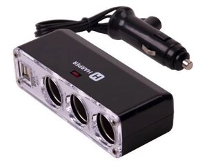 Автомобильный разветвитель гнезда прикуривателя HARPER DP-096 разветвитель на 3 выхода + 2 USB