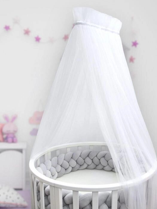Балдахин на кроватку с держателем домик шатер для новорожденных белый от компании 2255 by - онлайн гипермаркет - фото 1