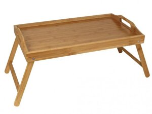 Бамбуковый столик-поднос сервировочный складной Teza 40-039 раскладной для завтрака кофе в постель деревянный