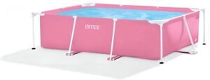 Бассейн каркасный прямоугольный детский розовый для детей девочек INTEX 28266NP