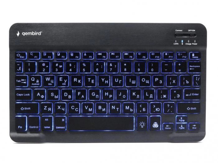 Беспроводная Bluetooth мини клавиатура с подсветкой Gembird KBW-4 для компьютера от компании 2255 by - онлайн гипермаркет - фото 1