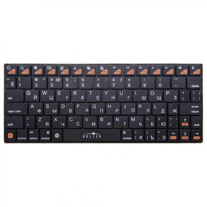Беспроводная компактная клавиатура Oklick 840S Wireless Bluetooth Keyboard для компьютера ПК от компании 2255 by - онлайн гипермаркет - фото 1