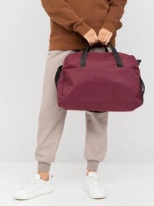 Большая спортивная сумка NS22 бордовая дорожная стильная женская для фитнеса спортивной формы девочки