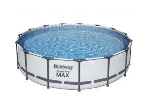Большой каркасный бассейн глубокий круглый дачный с фильтрующим насосом и лестницей 457x107 BestWay 56488