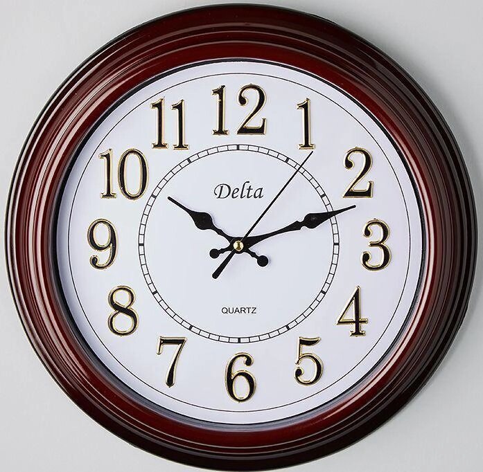 Часы настенные интерьерные бесшумные стильные круглые для спальни зала коричневые MP53 со стрелками от компании 2255 by - онлайн гипермаркет - фото 1