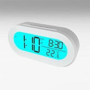 Часы настольные электронные на батарейках с будильником подсветкой температурой белые светящиеся RITMIX 110 от компании 2255 by - онлайн гипермаркет - фото 1