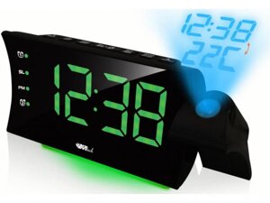 Часы настольные электронные на батарейках с будильником подсветкой температурой проекцией светящиеся BVItech