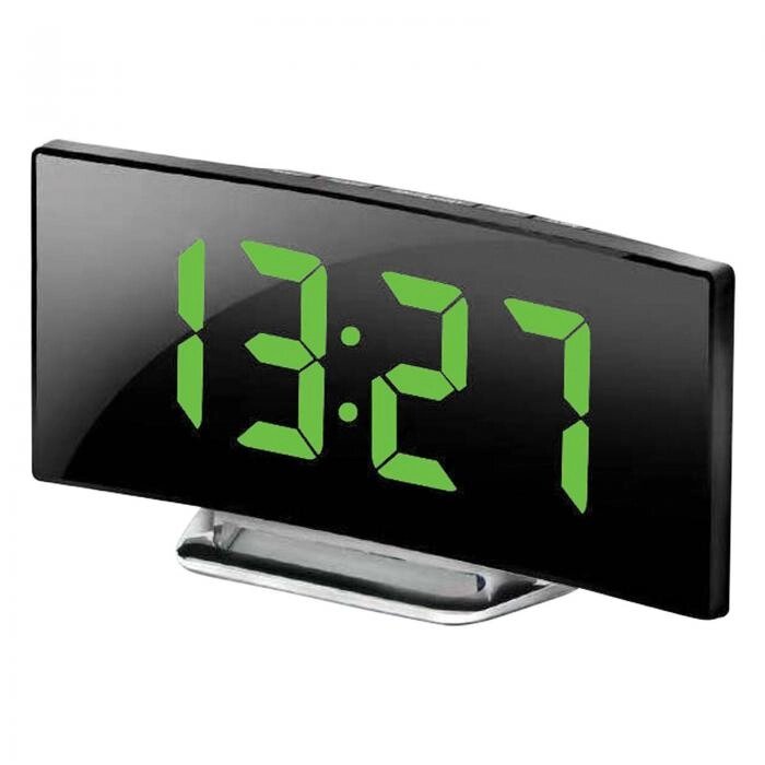 Часы настольные электронные от сети с подсветкой температурой светящиеся цифровые будильник AIWA ADT-6507G от компании 2255 by - онлайн гипермаркет - фото 1