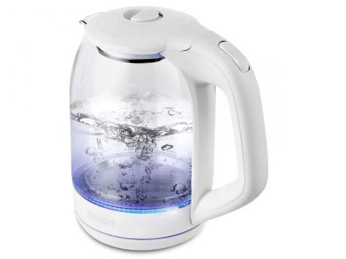 Чайник электрический стеклянный Kitfort КТ-6169 1.8L белый от компании 2255 by - онлайн гипермаркет - фото 1