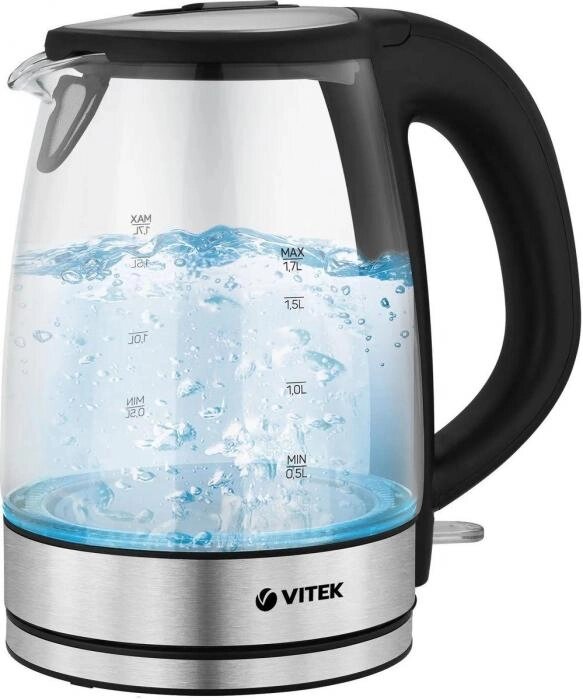 Чайник электрический Vitek VT-1180, 2200Вт, серебристый и черный от компании 2255 by - онлайн гипермаркет - фото 1