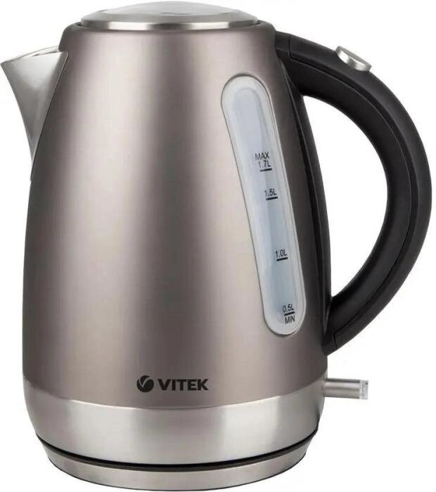 Чайник электрический Vitek VT-7025, 2150Вт, бежевый и серебристый от компании 2255 by - онлайн гипермаркет - фото 1