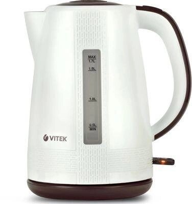 Чайник электрический VITEK VT-7055, 2150Вт, белый и коричневый от компании 2255 by - онлайн гипермаркет - фото 1