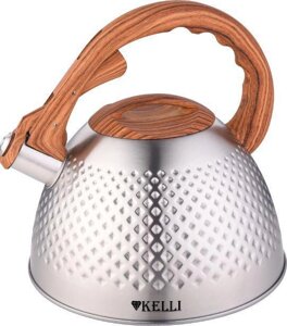 Чайник эмалированный металлический со свистком для газовой плиты KELLI KL-4532 3л