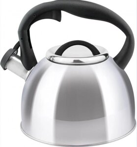 Чайник со свистком для газовой и индукционной плиты 2 литра нержавеющая сталь MALLONY 006870