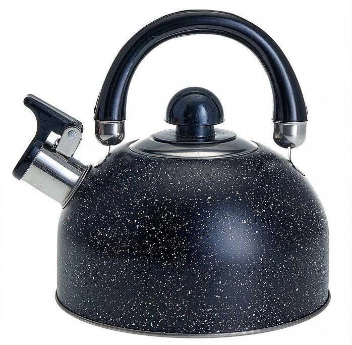 Чайник со свистком для газовой и индукционной плиты 2 литра нержавеющая сталь WEBBER BE-0539 черный от компании 2255 by - онлайн гипермаркет - фото 1