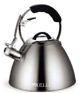 Чайник со свистком для газовой плиты KELLI KL-4522 3 литра нержавеющая сталь от компании 2255 by - онлайн гипермаркет - фото 1