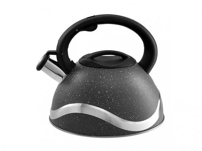 Чайник со свистком из нержавейки металлический Webber BE-0573 черный 3л индукционный от компании 2255 by - онлайн гипермаркет - фото 1