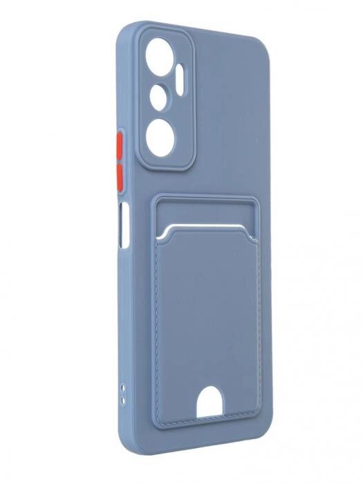Чехол DF для Infinix Hot 20 4G Silicone с отделением для карты Grey-Blue inCardcase-03 от компании 2255 by - онлайн гипермаркет - фото 1