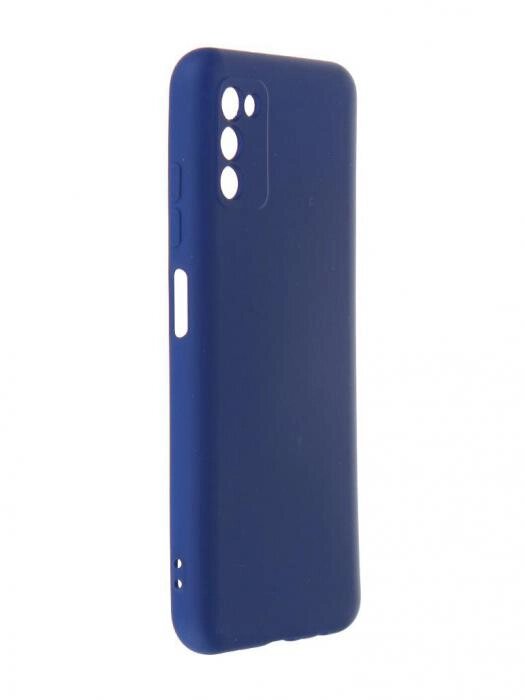Чехол DF для Samsung Galaxy A03s с микрофиброй Silicone Blue sOriginal-26 от компании 2255 by - онлайн гипермаркет - фото 1