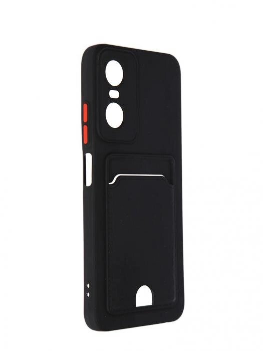 Чехол DF для Tecno Pop 6 Pro Silicone с отделением для карты Black tCardCase-02 от компании 2255 by - онлайн гипермаркет - фото 1
