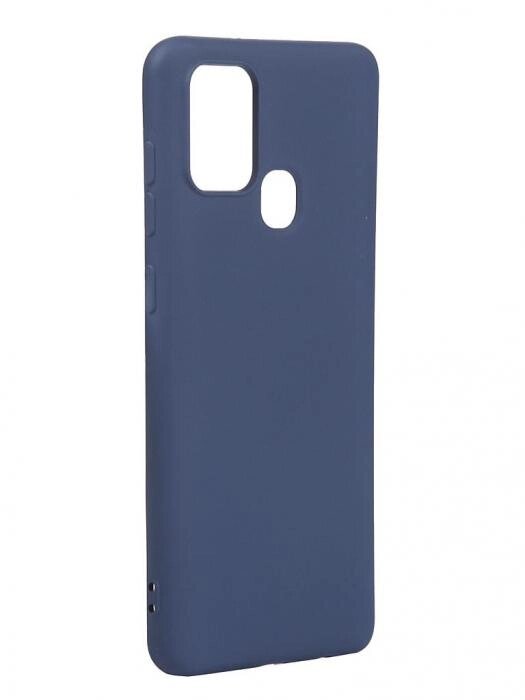 Чехол с микрофиброй DF для Samsung Galaxy A21s Silicone Blue sOriginal-14 от компании 2255 by - онлайн гипермаркет - фото 1