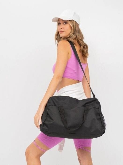 Черная большая спортивная сумка NS22 дорожная стильная женская для фитнеса спортивной формы девочки от компании 2255 by - онлайн гипермаркет - фото 1