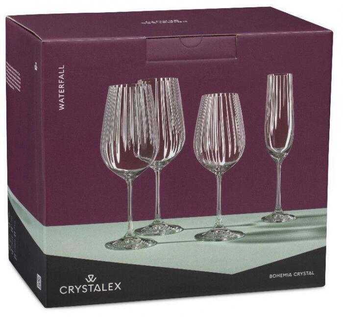 CRYSTALEX CR350101W Набор бокалов для вина WATERFALL 6шт 350мл от компании 2255 by - онлайн гипермаркет - фото 1