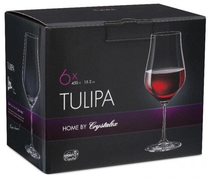 CRYSTALEX CR450101T Набор бокалов для вина TULIPA 6шт 450мл от компании 2255 by - онлайн гипермаркет - фото 1