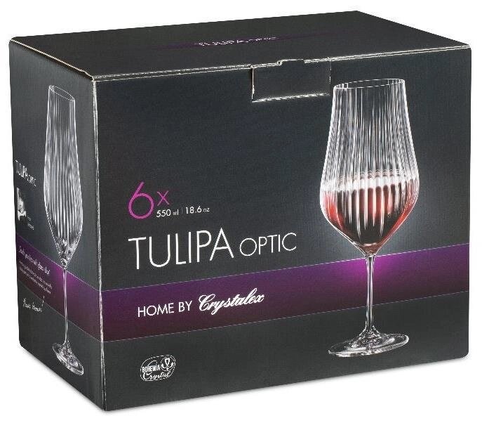 CRYSTALEX CR550101TO Набор бокалов для вина TULIPA OPTIC 6шт 550мл от компании 2255 by - онлайн гипермаркет - фото 1