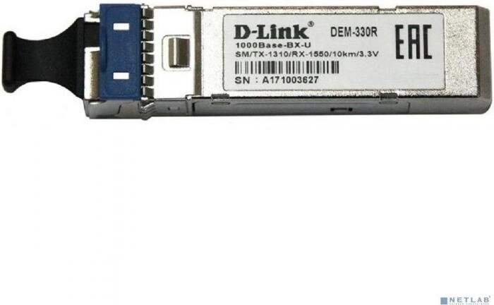 D-LINK SMB D-Link 330R/10KM/A1A WDM SFP-трансивер с 1 портом 1000Base-BX-U (Tx:1310 нм, Rx:1550 нм) для одномодового от компании 2255 by - онлайн гипермаркет - фото 1