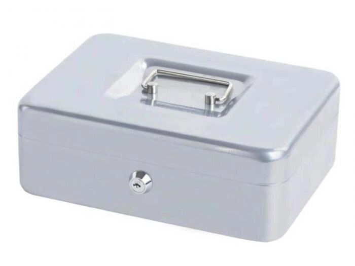 Денежный ящик-сейф шкатулка для хранения денег MP28 серый кэшбокс с замком от компании 2255 by - онлайн гипермаркет - фото 1