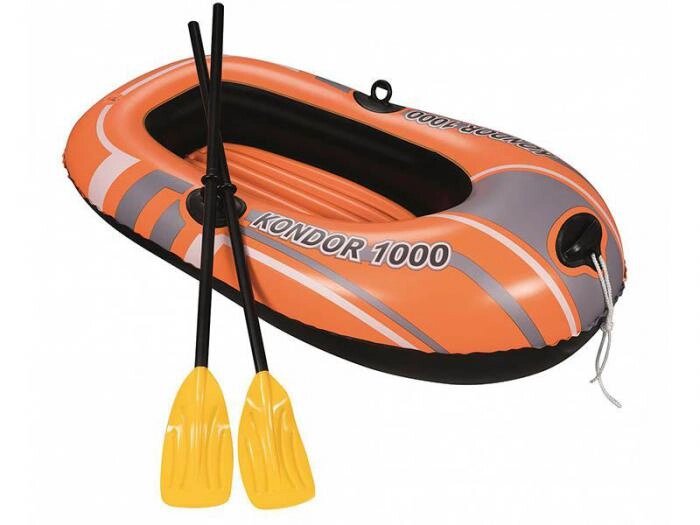 Детская одноместная надувная лодка с веслами BestWay Hydro-Force Raft 61078 ПВХ гребная для рыбалки от компании 2255 by - онлайн гипермаркет - фото 1