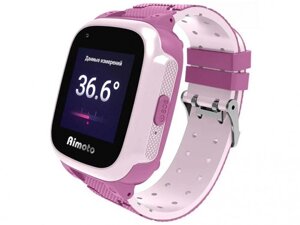 Детские смарт часы-телефон для детей девочки умные наручные с сим картой Aimoto Integra 4G розовые электронные
