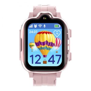Детские смарт часы-телефон для детей девочки умные наручные с сим картой GPS камерой Aimoto Trend розовые