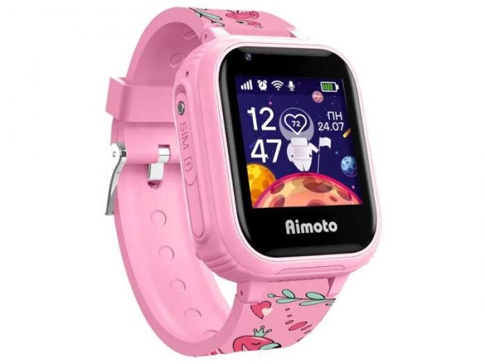 Детские умные смарт часы-телефон для детей девочки Aimoto Pro 4G Flamingos розовые от компании 2255 by - онлайн гипермаркет - фото 1