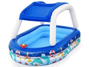 Детский надувной бассейн с навесом vfktymrbq lkz vfksitq BestWay Sea Captain 213x155x132cm 54370 BW