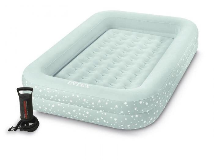 Детский надувной матрас кровать для сна отдыха Intex Travel 66810 туристический с насосом от компании 2255 by - онлайн гипермаркет - фото 1