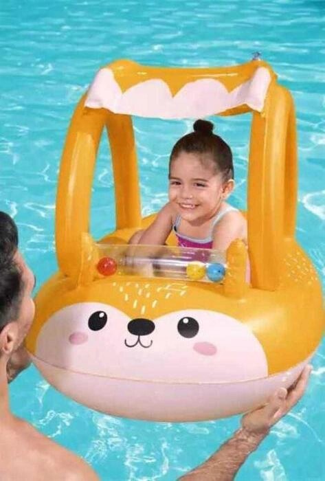 Детский надувной плот с навесом круг игрушка для бассейна воды моря BESTWAY 34168 от компании 2255 by - онлайн гипермаркет - фото 1