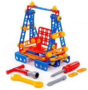 Детский пластиковый конструктор Качели Полесье 55095 юный инженер-изобретатель для мальчиков детей 5-6-7 лет