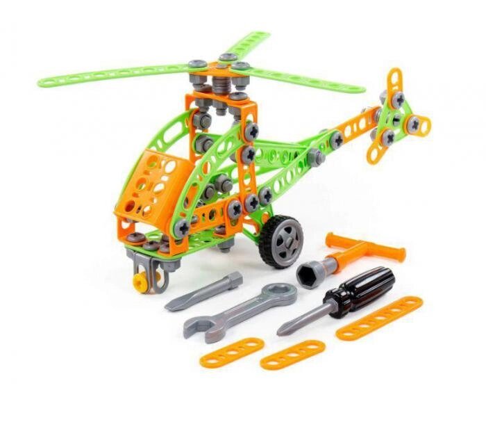 Детский пластиковый конструктор Вертолёт Полесье 55026 развивающая игрушка сборная модель для мальчиков от компании 2255 by - онлайн гипермаркет - фото 1