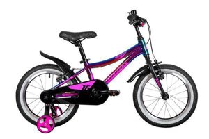 Детский велосипед для девочек с приставными колесами NOVATRACK 167AKATRINA1V. GVL22 фиолетовый