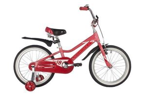 Детский велосипед для девочек с приставными колесами NOVATRACK 185ANOVARA. CRL22 коралловый