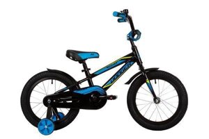 Детский велосипед для мальчиков с приставными колесами NOVATRACK 165ADODGER. BK22 чёрный