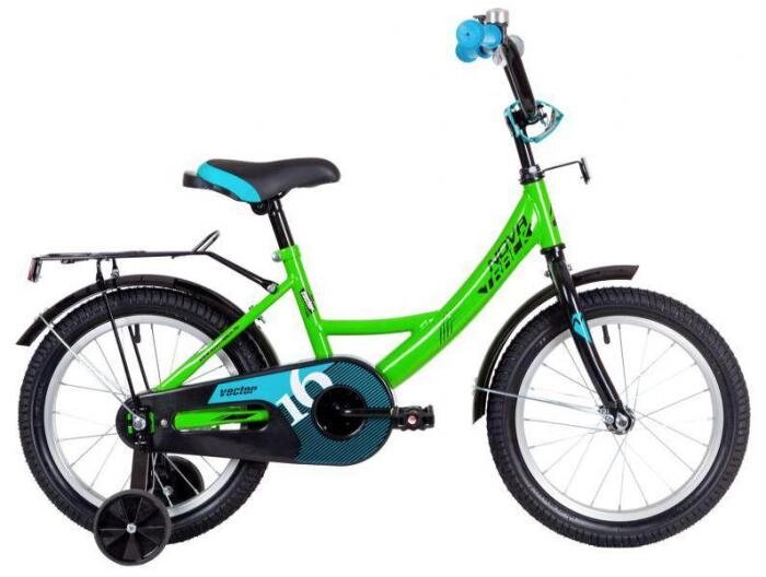 Детский велосипед для малышей NOVATRACK 163VECTOR. GN22 зеленый с приставными колесами от компании 2255 by - онлайн гипермаркет - фото 1