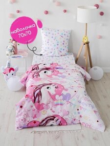 Детское постельное белье для девочек NS31 полутороспальное цветное с рисунком 3D бязь натуральный хлопок