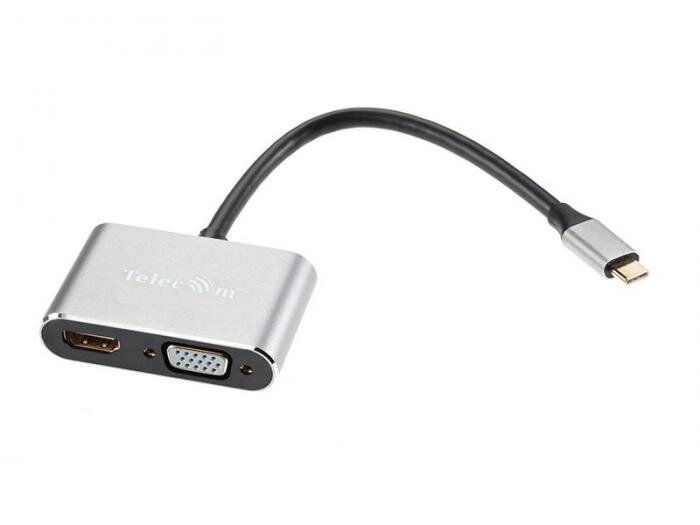 Док-станция Telecom USB-Type-C - HDMI / USB3.0 / PD / VGA Alum Grey TUC055 от компании 2255 by - онлайн гипермаркет - фото 1