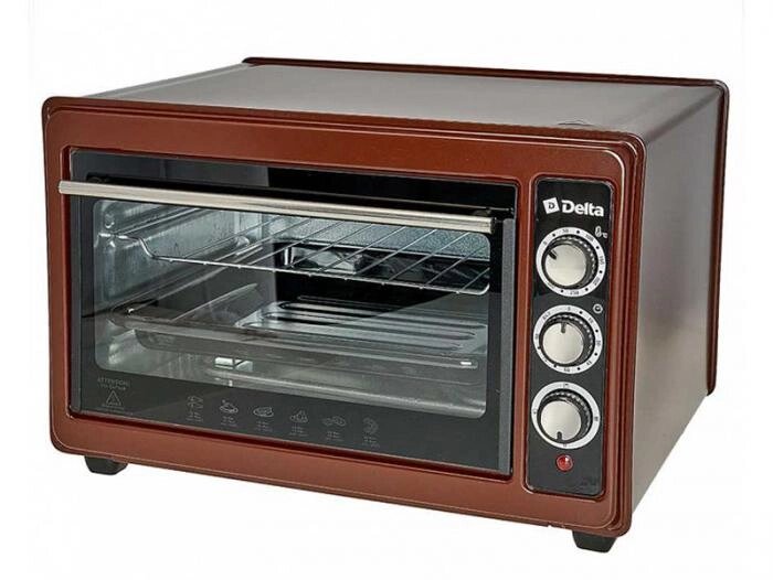 Домашняя мини печь для выпечки электропечь бытовая настольная компактная кухонная Delta D-0123 коричневая от компании 2255 by - онлайн гипермаркет - фото 1