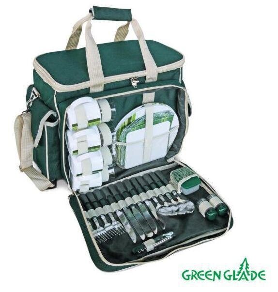Дорожный набор для пикника в чемодане GREEN GLADE 3134 туристический пикниковый походный подарочный в сумке от компании 2255 by - онлайн гипермаркет - фото 1