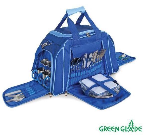 Дорожный набор для пикника в чемодане GREEN GLADE 3655 туристический пикниковый походный подарочный в сумке от компании 2255 by - онлайн гипермаркет - фото 1